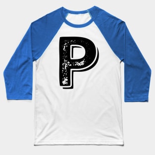 Capital Letter P Name Initial Monogram Baseball T-Shirt